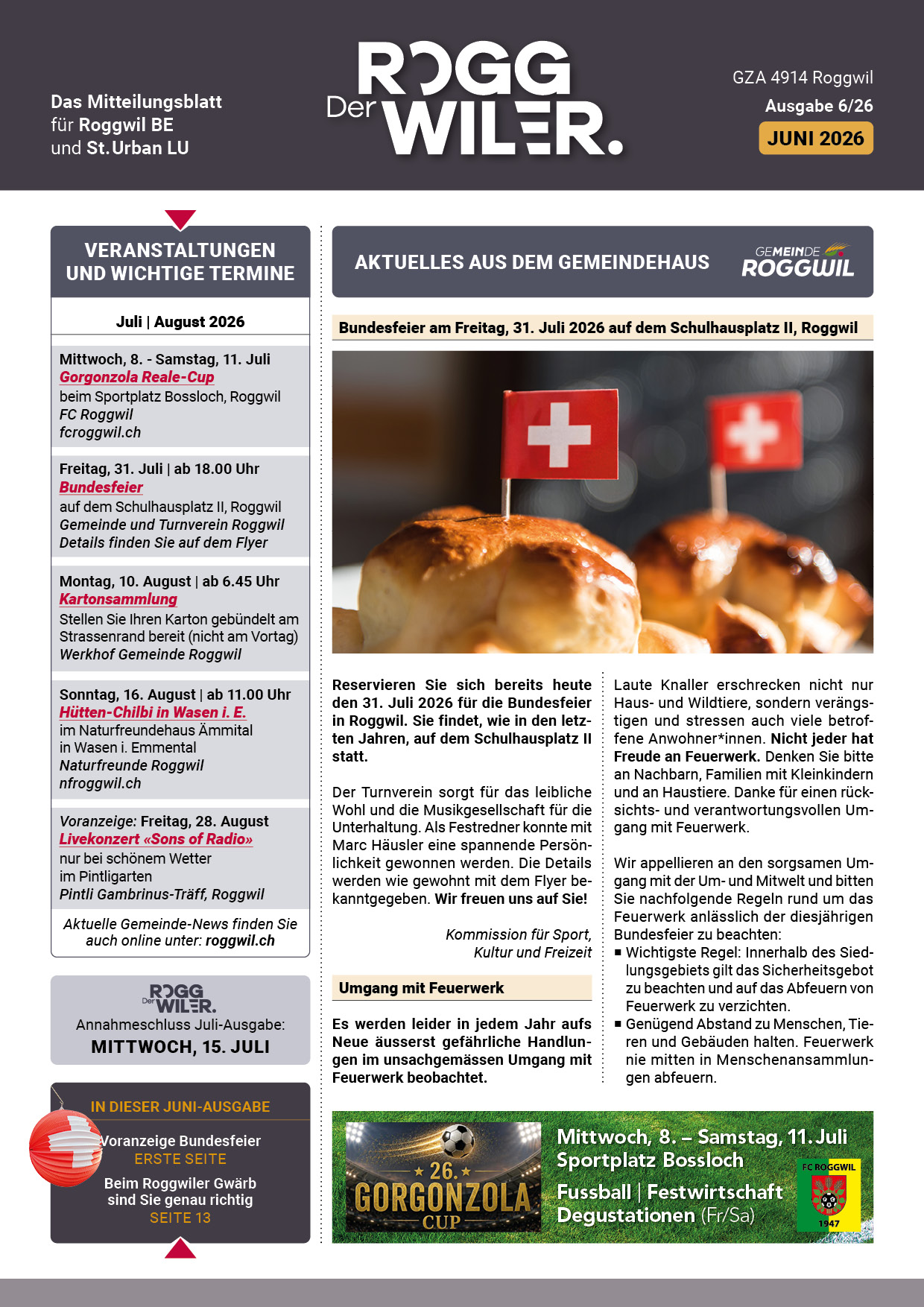 Der ROGGWILER Ausgabe 6 Juni 2024 Cover